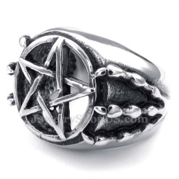 Titanium Hollow Five-Pointed Star Ring