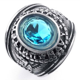Titanium Ring With Blue Zircon