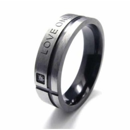 Love Only You Mens 6Mm Black Titanium Ring