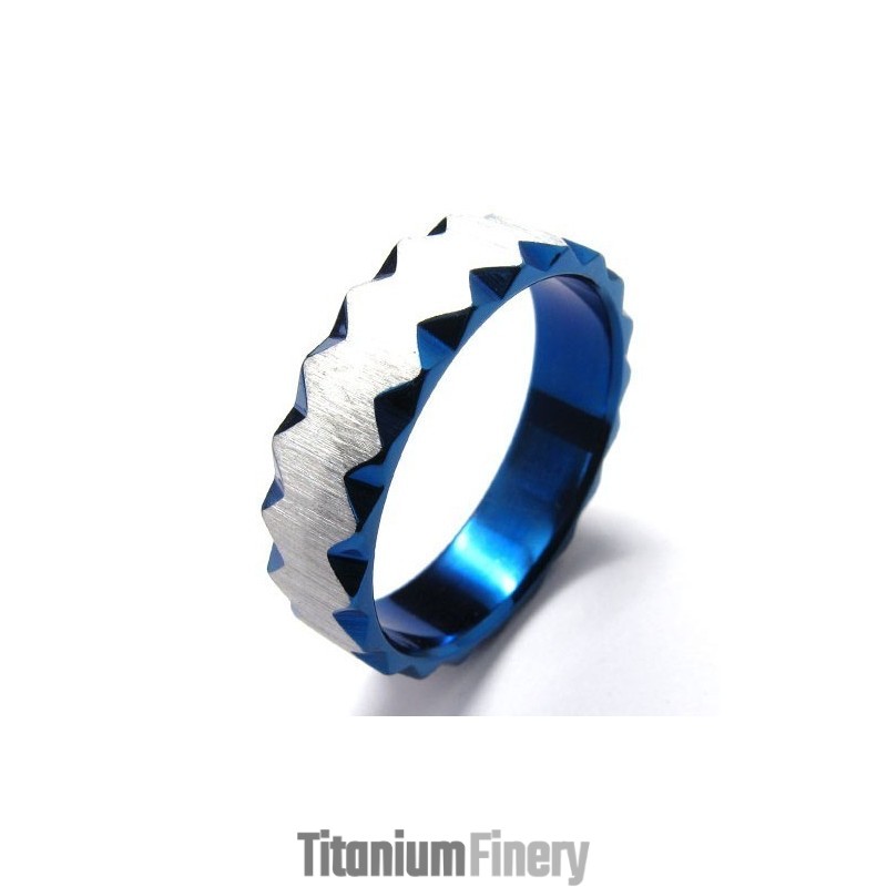 6Mm Unisex Blue Titanium Ring 6Mm Unisex Blue Titanium Ring