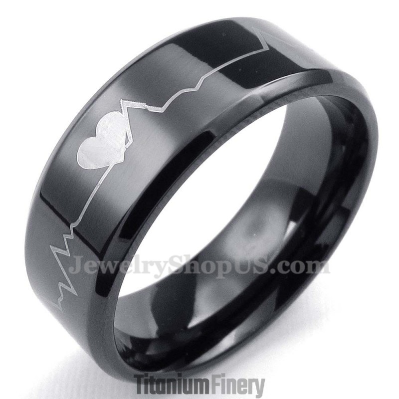 Black Titanium Round Ring