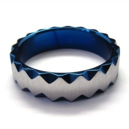 6Mm Unisex Blue Titanium Ring
