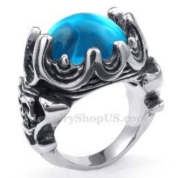 Titanium Ring With Blue Zircon