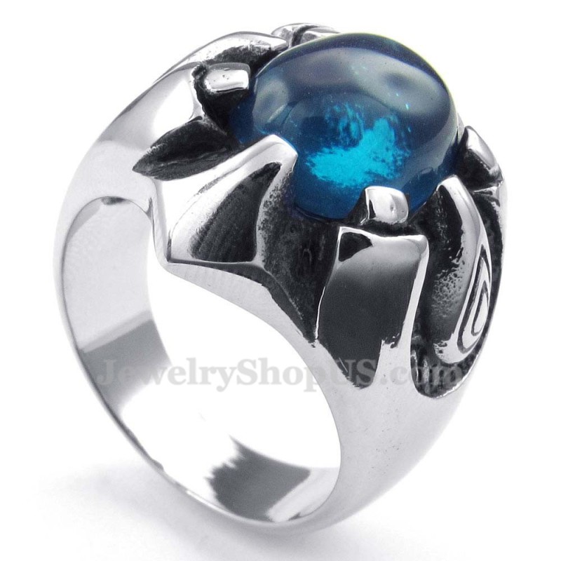Titanium Ring With Blue Zircon