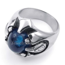Titanium Ring With Blue Zircon