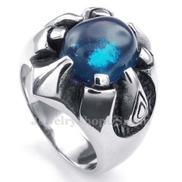 Titanium Ring With Blue Zircon