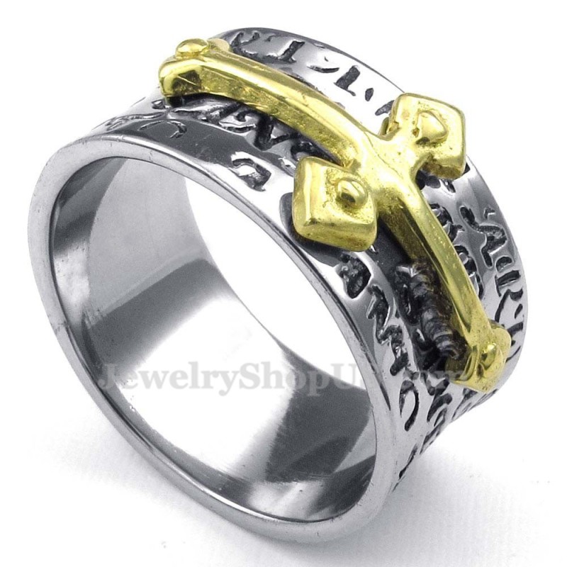 Titanium Gold Cross Ring Titanium Gold Cross Ring