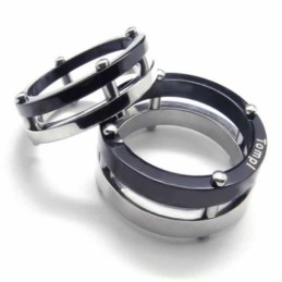 Two Circles Mens 6Mm Titanium Ring