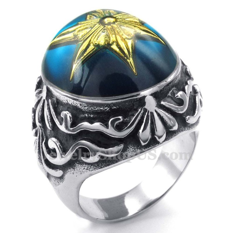 Gold Star Of David Titanium Ring Gold Star Of David Titanium Ring