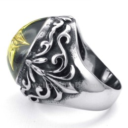 Gold Star Of David Titanium Ring