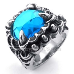 Titanium Ring With Blue Zircon