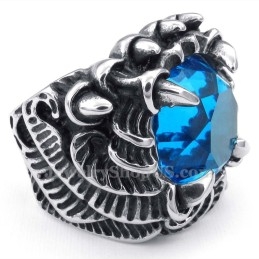 Titanium Ring With Blue Zircon
