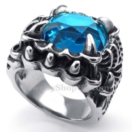 Titanium Ring With Blue Zircon