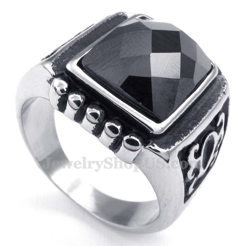 Black Zircon Titanium Ring Black Zircon Titanium Ring
