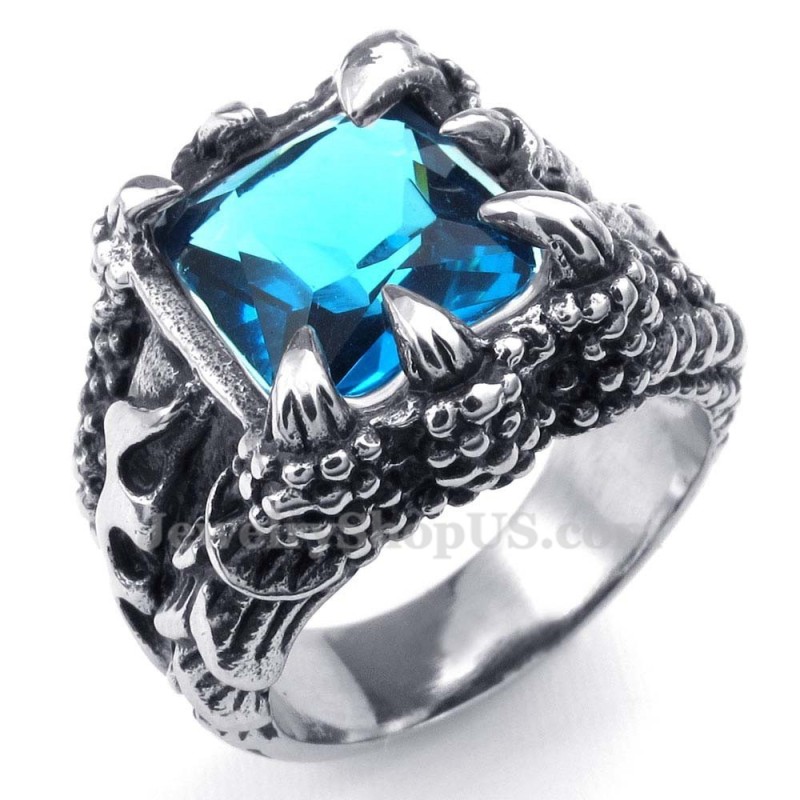 Titanium Ring With Blue Zircon Titanium Ring With Blue Zircon