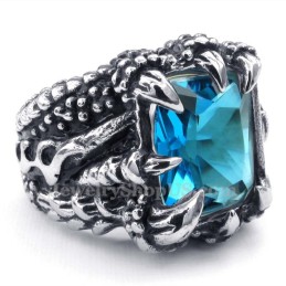 Titanium Ring With Blue Zircon