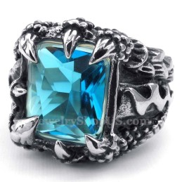 Titanium Ring With Blue Zircon