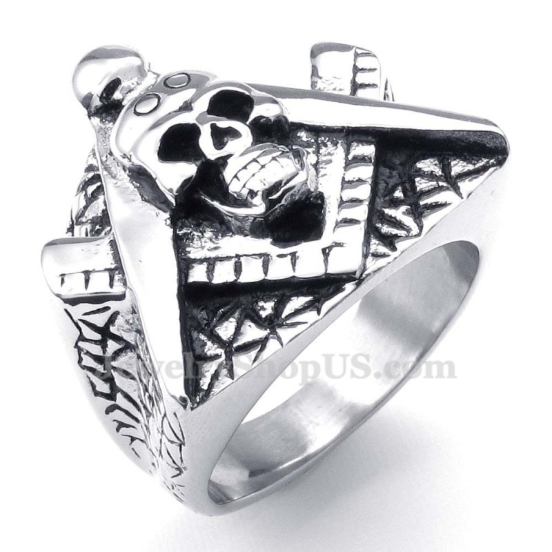 Titanium Masonic Skull Ring Titanium Masonic Skull Ring