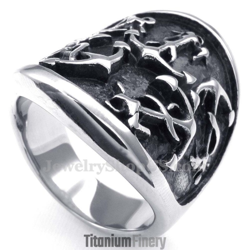 Titanium Ring With Anchors Titanium Ring With Anchors