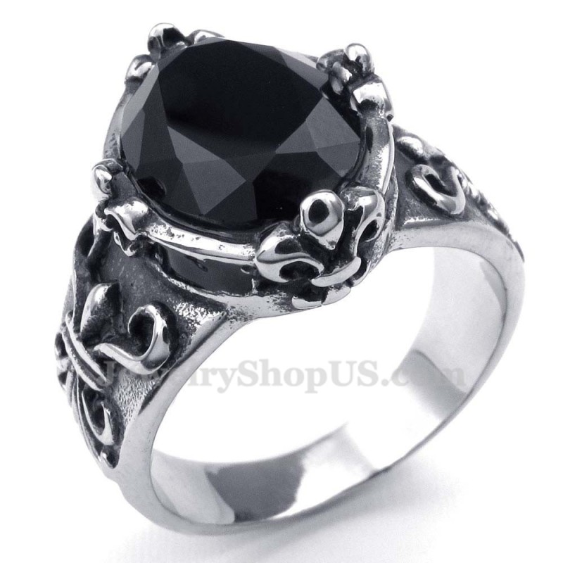 Black Zircon Titanium Ring Black Zircon Titanium Ring