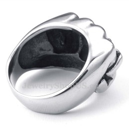 Titanium Fist Ring With Red Zircon