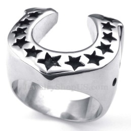 Five-Pointed Star Titanium Horse'S Hoof Ring