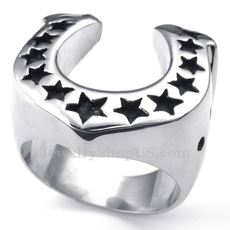 Five-Pointed Star Titanium Horse'S Hoof Ring Five-Pointed Star Titanium Horse'S Hoof Ring