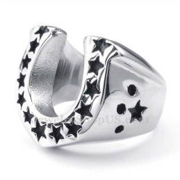 Five-Pointed Star Titanium Horse'S Hoof Ring