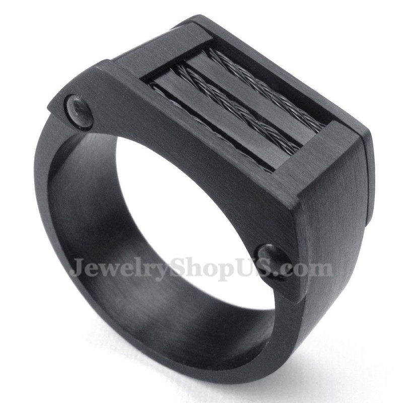 Black Wire Titanium Ring Black Wire Titanium Ring