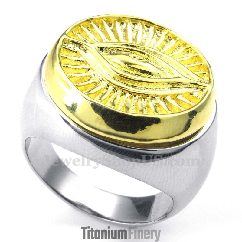 Gold Sun God Titanium Ring Gold Sun God Titanium Ring