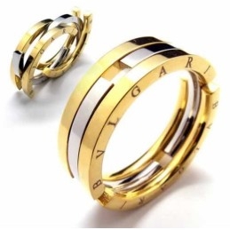 8Mm Titanium & Gold Puzzle Ring