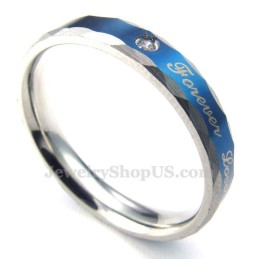 Forever Love Blue Titanium Couple Ring (Women)