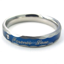 Forever Love Blue Titanium Couple Ring (Women)