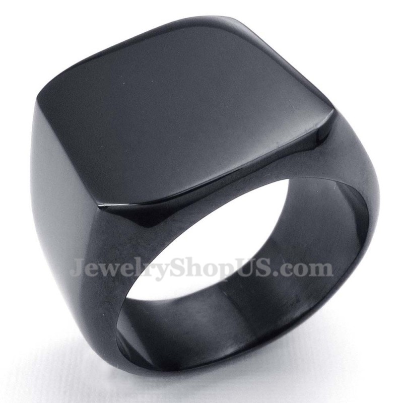 Mens Black Titanium Smooth Ring Mens Black Titanium Smooth Ring
