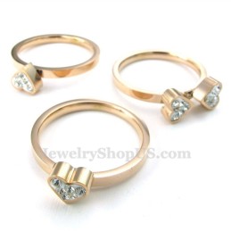 Rose Gold Four Leaf Clover Titanium Ring (Three In One)