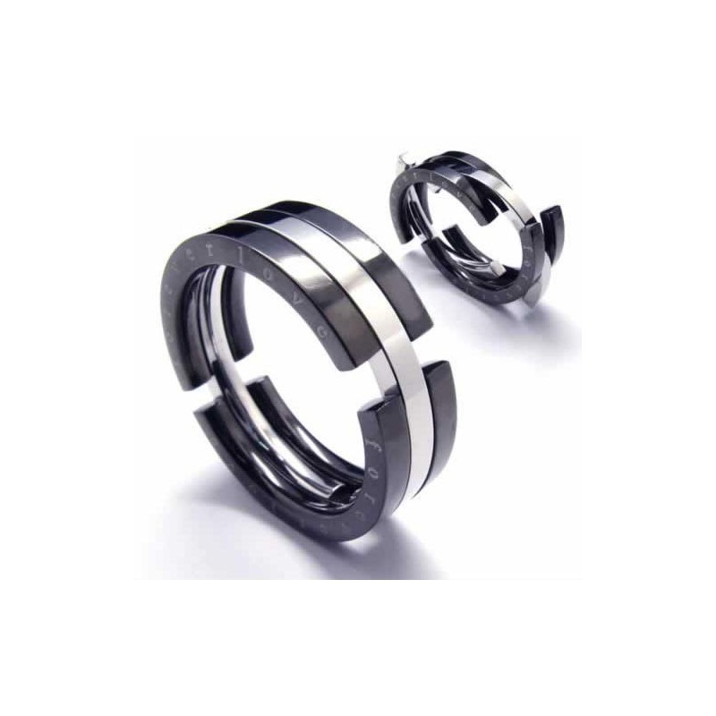 8Mm Black Titanium Puzzle Ring 8Mm Black Titanium Puzzle Ring