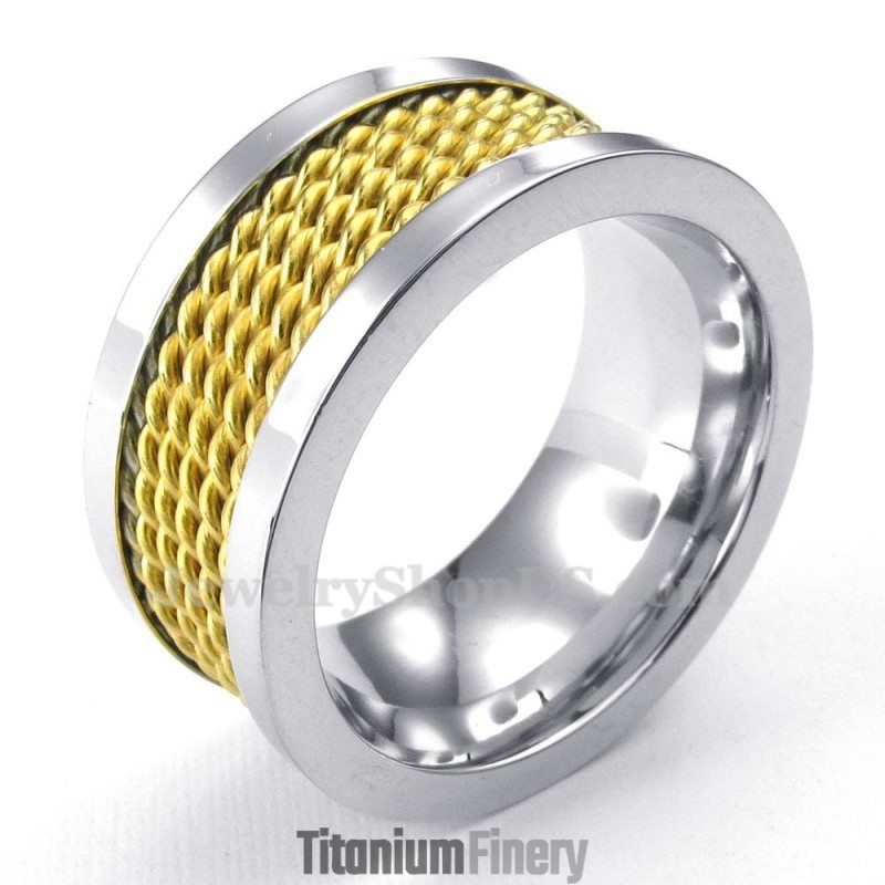 Gold Wire Titanium Ring Gold Wire Titanium Ring
