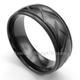 Black Hack Flower Titanium Ring