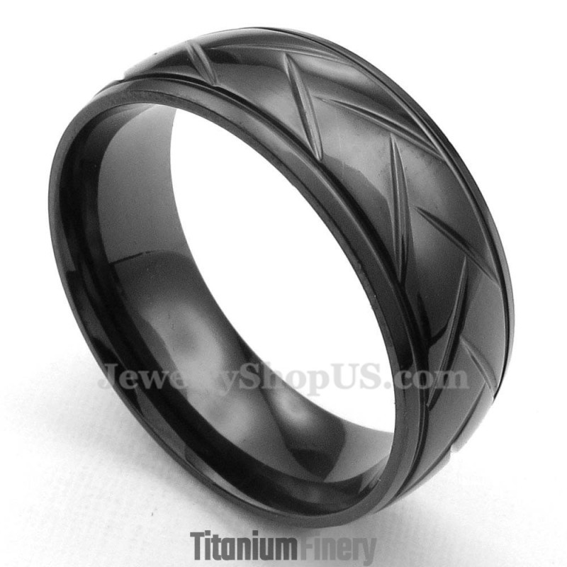 Black Hack Flower Titanium Ring Black Hack Flower Titanium Ring