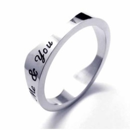 You & Me 5Mm Waves Titanium Ring