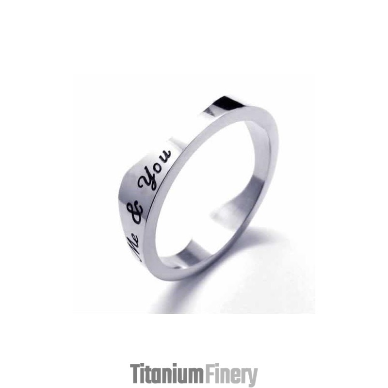 You & Me 5Mm Waves Titanium Ring You & Me 5Mm Waves Titanium Ring