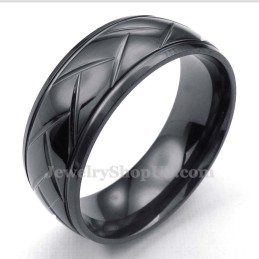 Black Hack Flower Titanium Ring