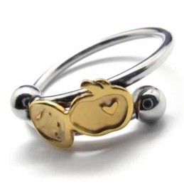 Fruit Love 8Mm Titanium & Gold Ring