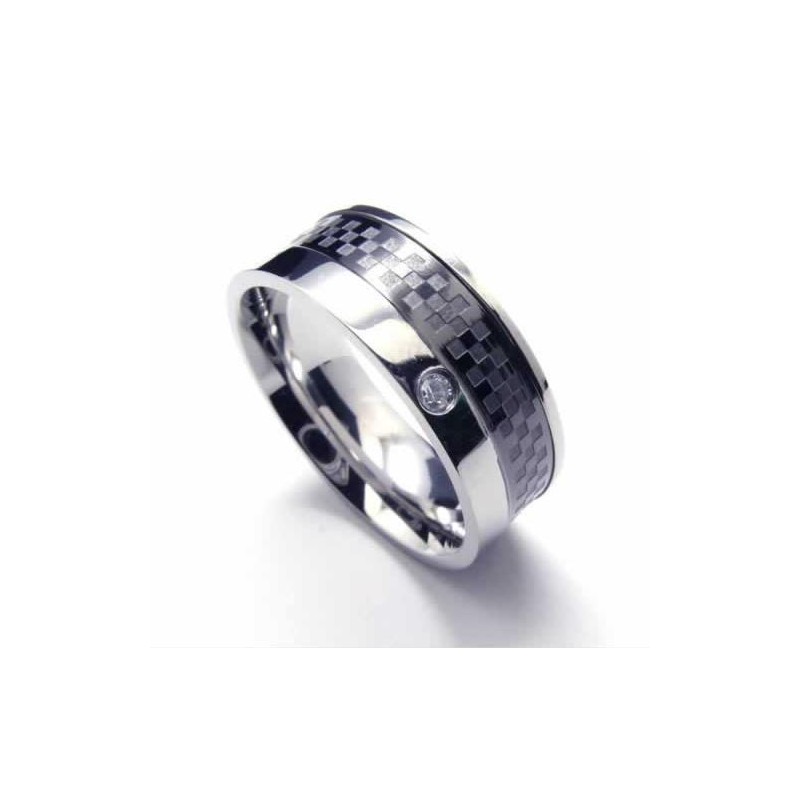 Diamond Set 8Mm Titanium Inlaid Court Band Ring Diamond Set 8Mm Titanium Inlaid Court Band Ring