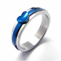 Sweet 5Mm Blue Titanium Ring