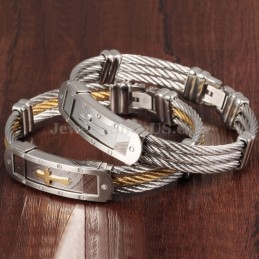 Men's Classical Titanium Cross Bracelet C782