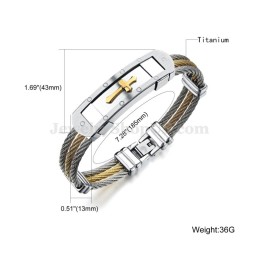 Men's Classical Titanium Cross Bracelet C782