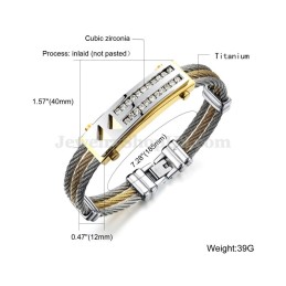 Men's Fashion Zirconia Titanium Bracelet C783