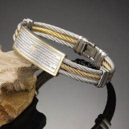Gold Silver Men's Titanium Cross Bracelet C759