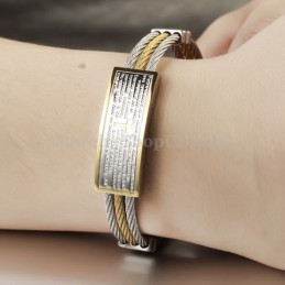 Gold Silver Men's Titanium Cross Bracelet C759